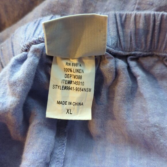 Two Star Dog TSD Linen Skirt Womens XL Purple Embroidered Layered Flare - Picture 5 of 6